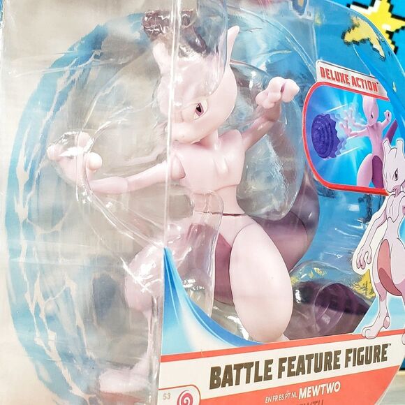 Jazwares Pokemon S3 Battle Feature Figure Mewtwo 4.5" TCG Nintendo Collectible - Picture 10 of 12